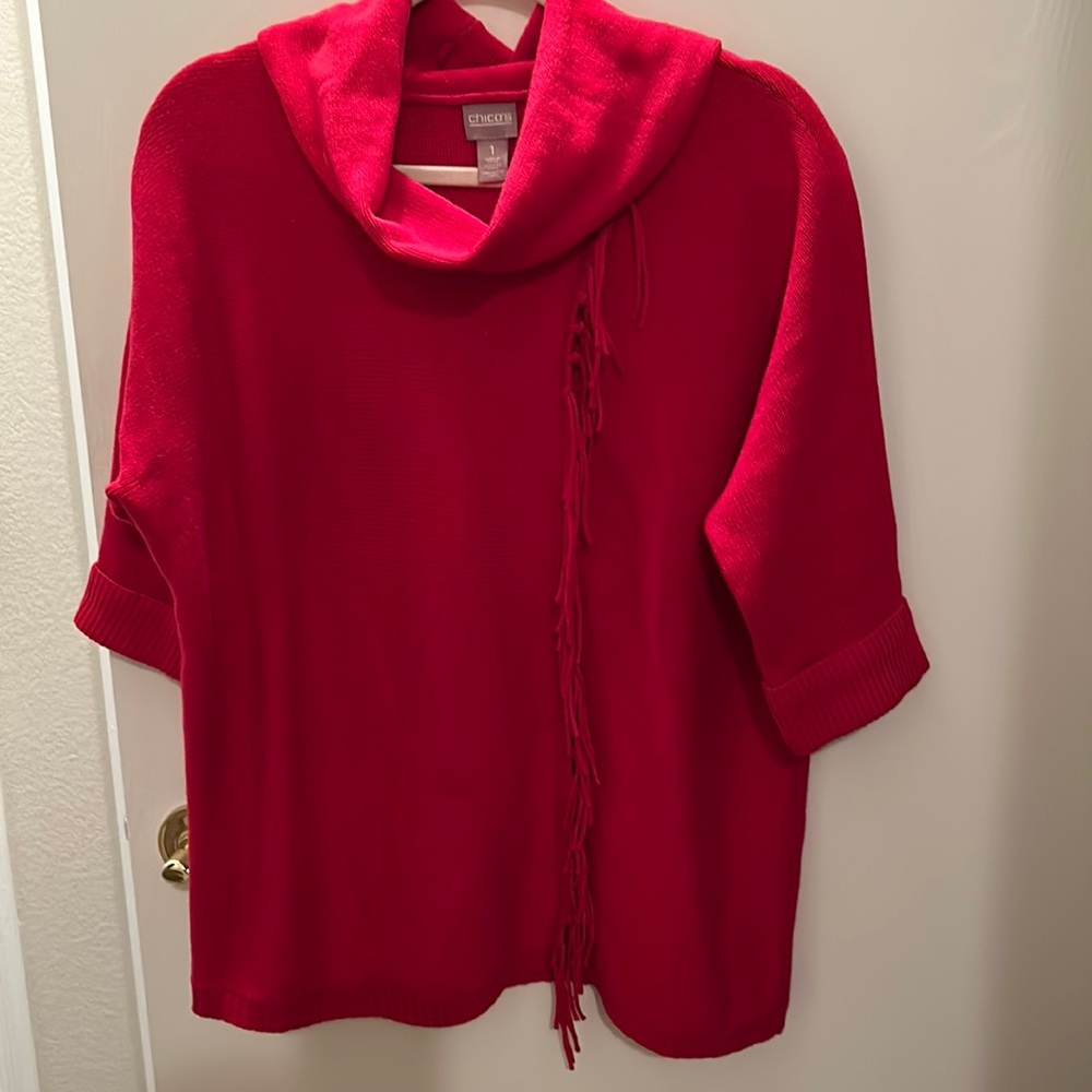 Chico’s size 1(8-10) 3/4 sleeve cowl neck sweater.